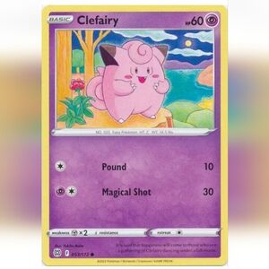 Clefairy Pokemon Card 🔥 60 HP 🟡 053/172